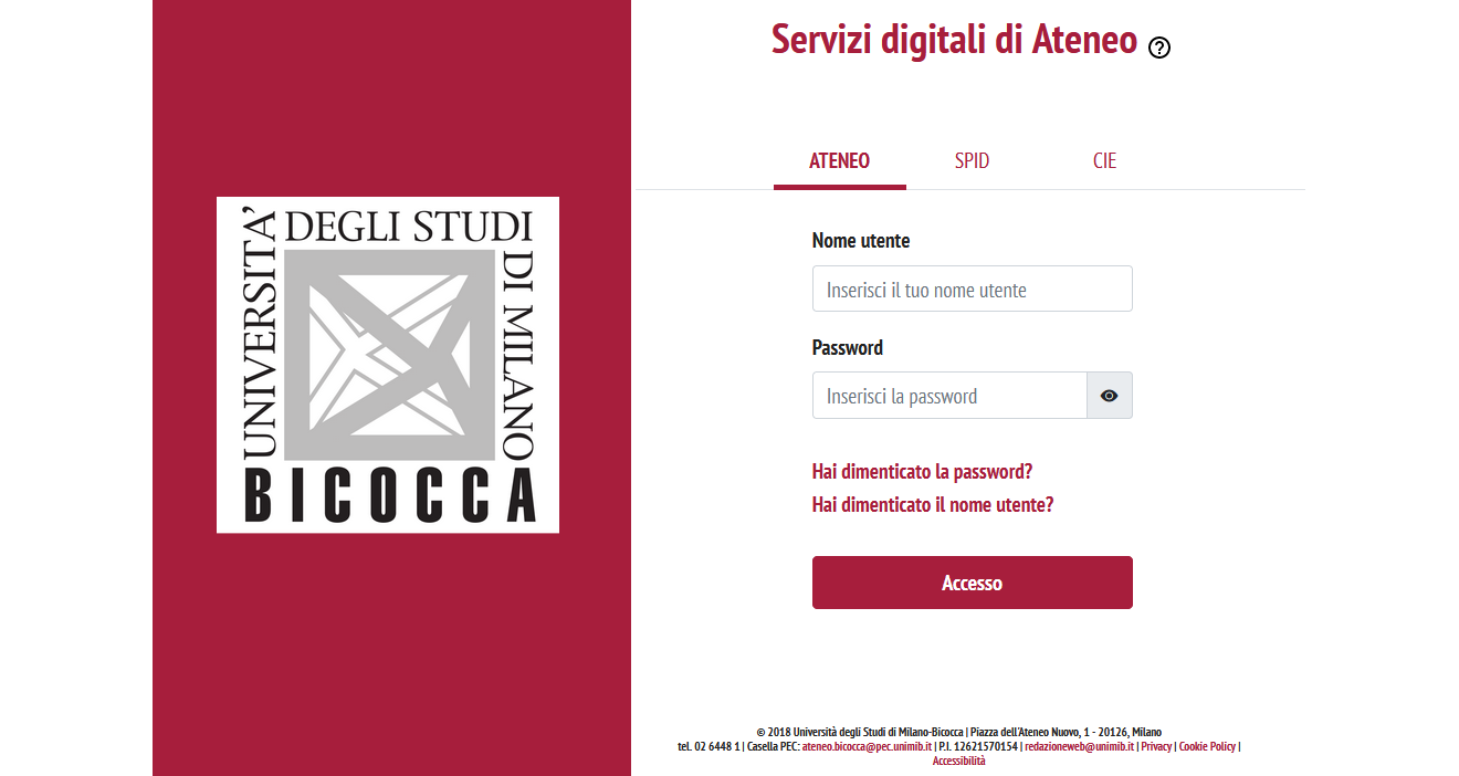 University Digital Services authentication screen